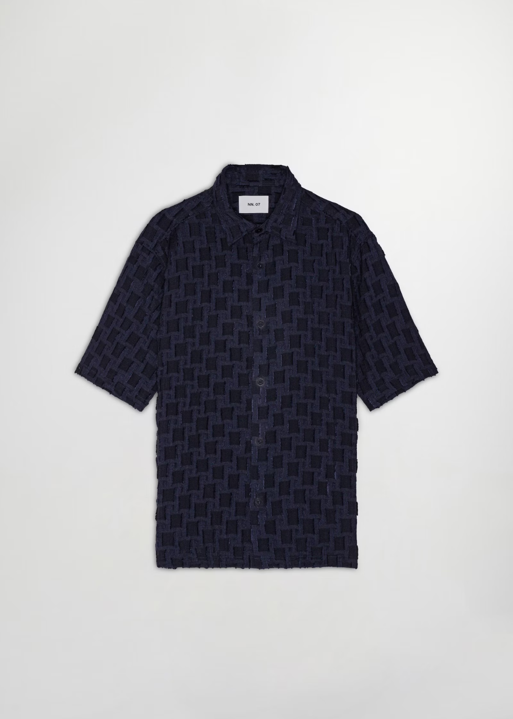 NN.07 Freddy Fil-coupé jacquard Shirt Navy | NN07 | Mad About The Boy