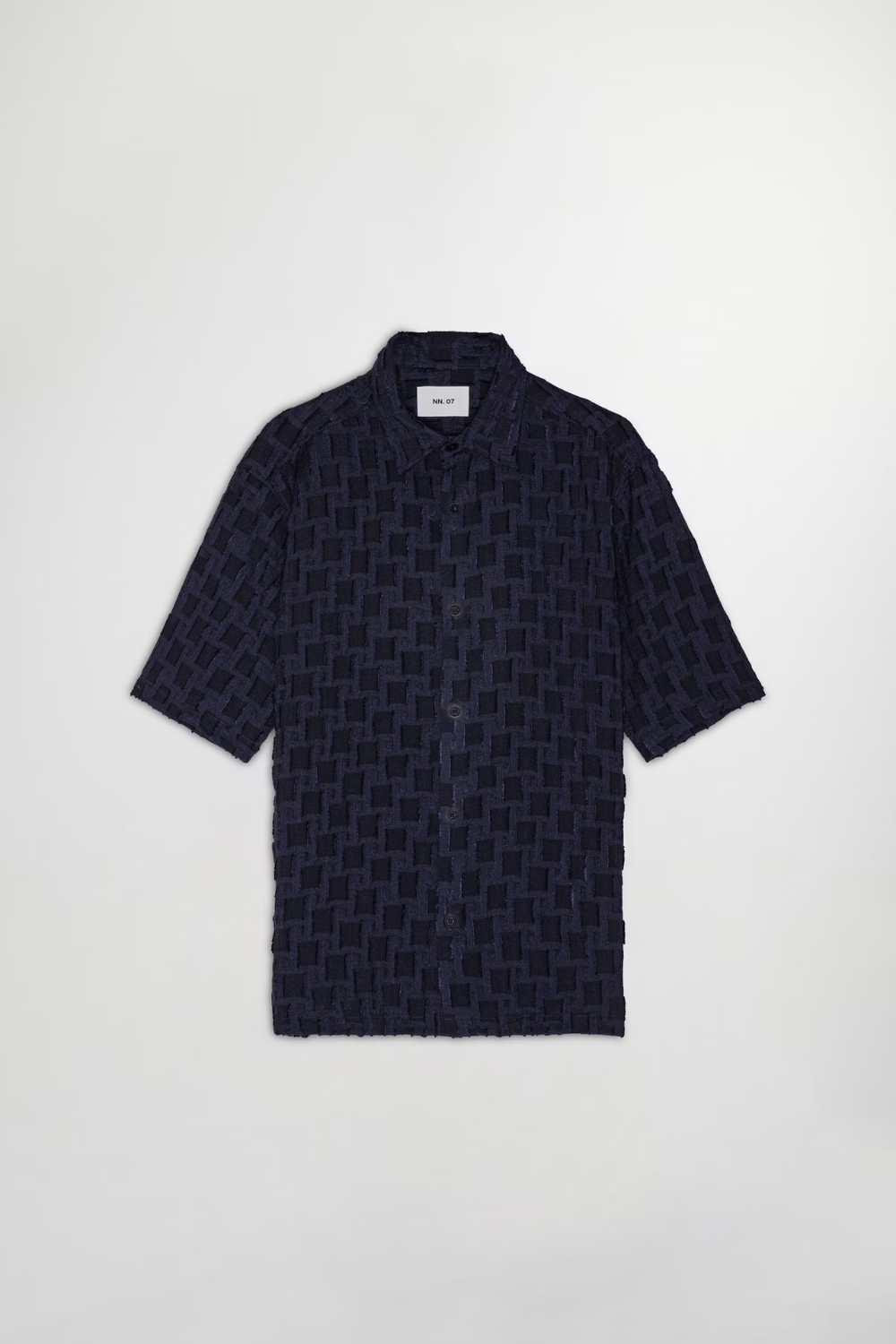 NN.07 Freddy Fil-coupé jacquard Shirt Navy | NN07 | Mad About The Boy