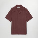 Julio Open Collar Linen Shirt Coffee | NN07 | Mad About The Boy