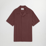 Julio Open Collar Linen Shirt Coffee | NN07 | Mad About The Boy