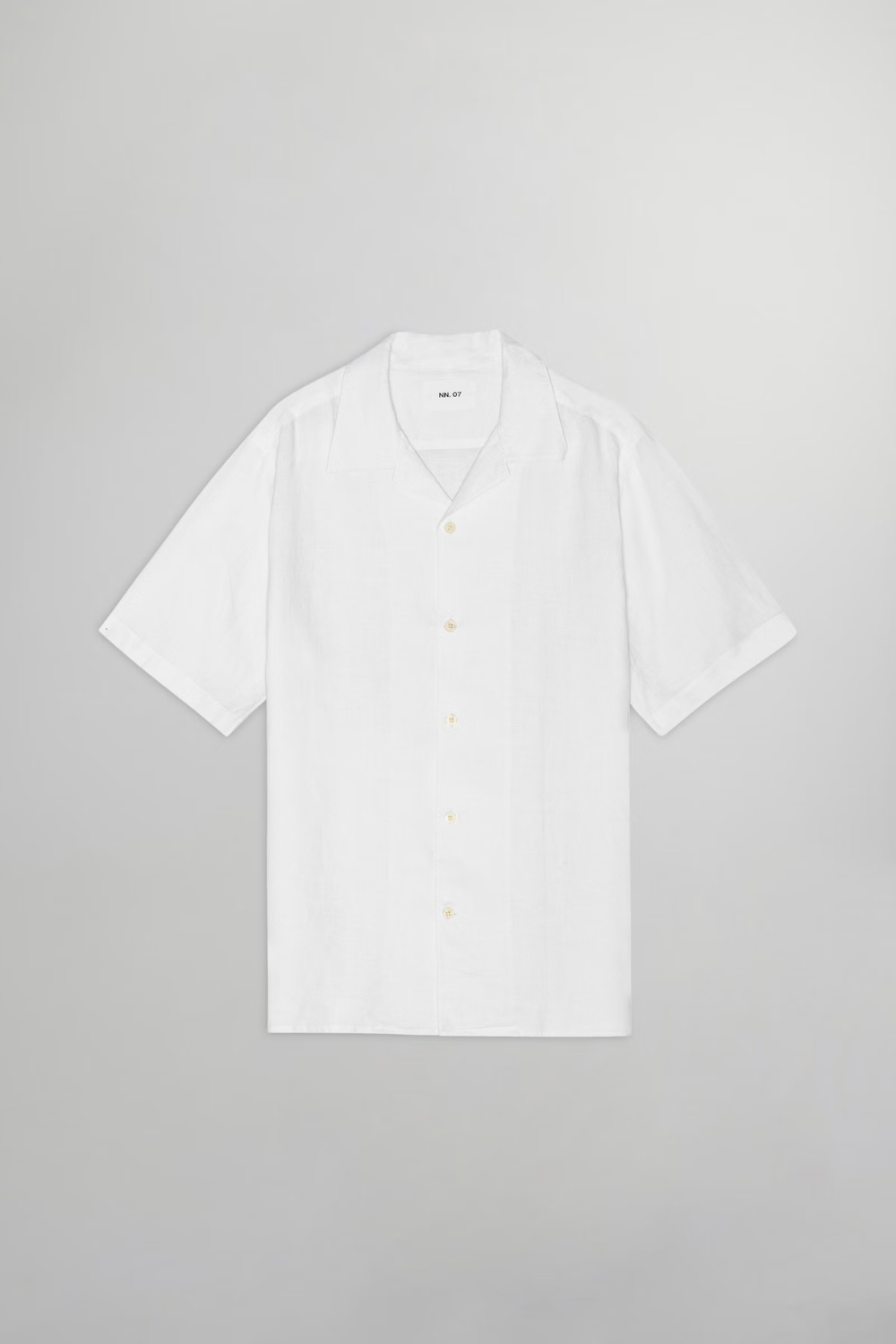 Julio Short Sleeve Open Collar Linen Shirt White | NN07 | Mad About The Boy