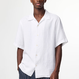 Julio Short Sleeve Open Collar Linen Shirt White | NN07 | Mad About The Boy