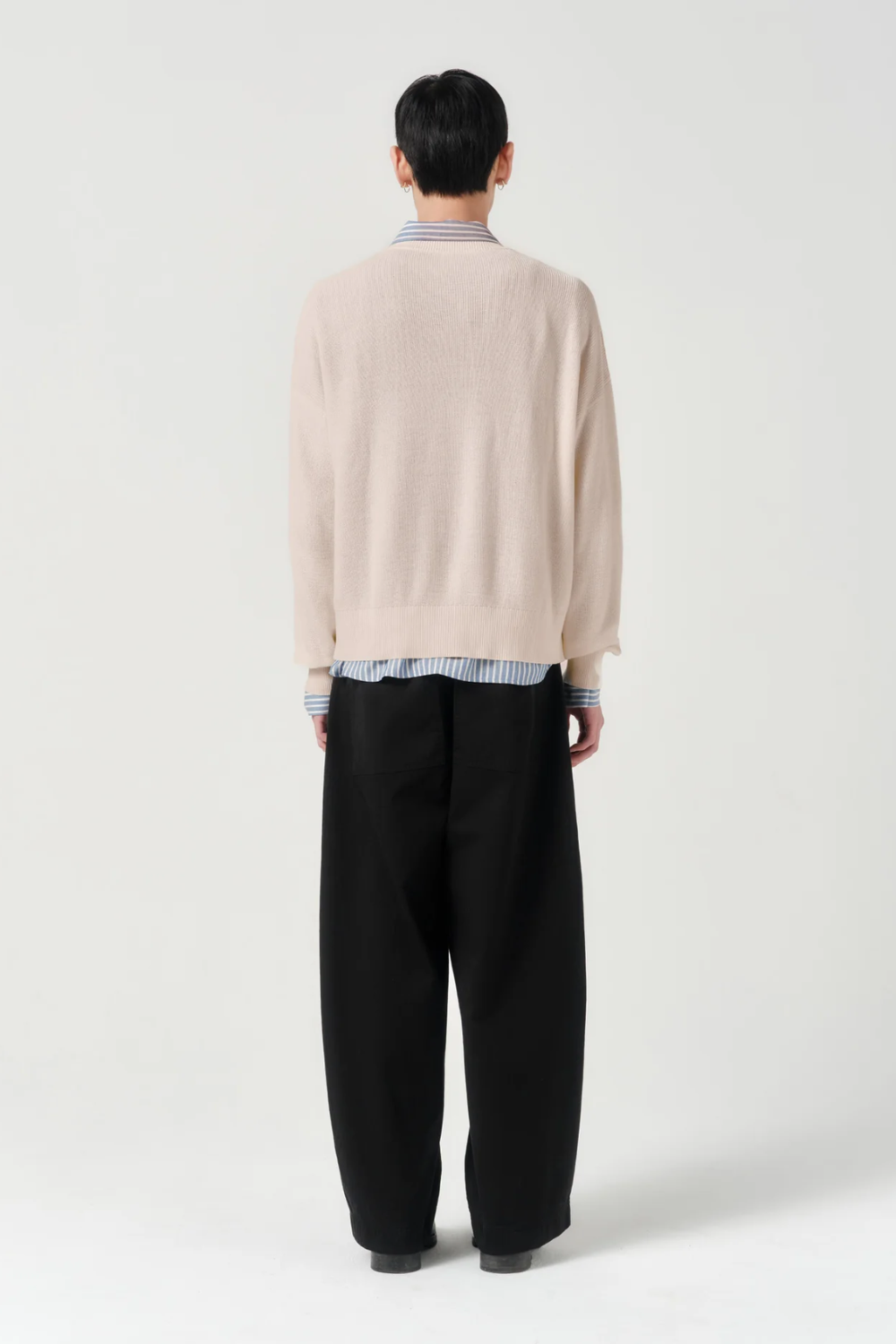 Pre-Order / ASHA JASPER - Half-Cardigan Fine Knit - Stone | ASHA JASPER | Mad About The Boy