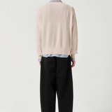 Pre-Order / ASHA JASPER - Half-Cardigan Fine Knit - Stone | ASHA JASPER | Mad About The Boy