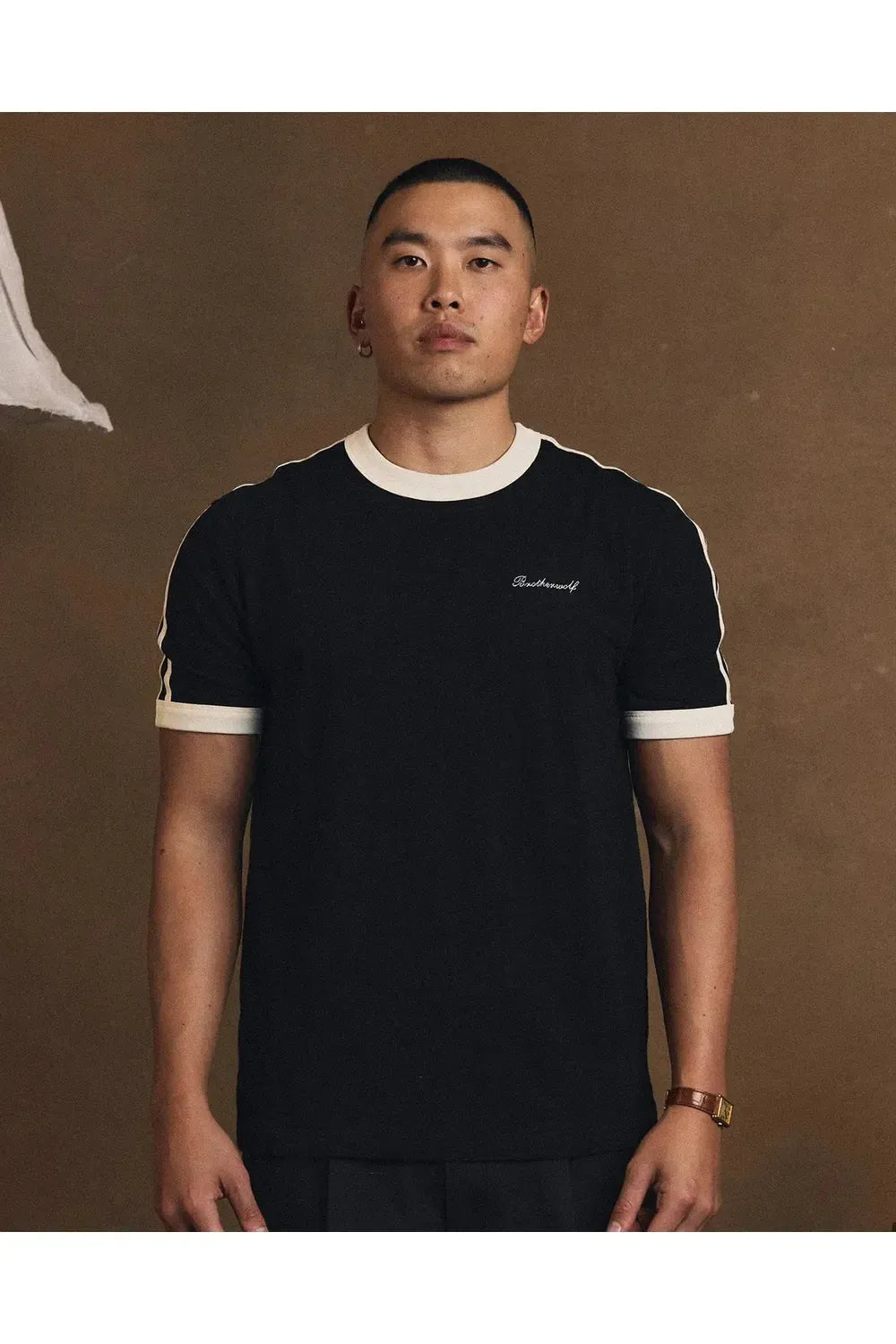Brotherwolf Ringer tee - Black | Brotherwolf | Mad About The Boy