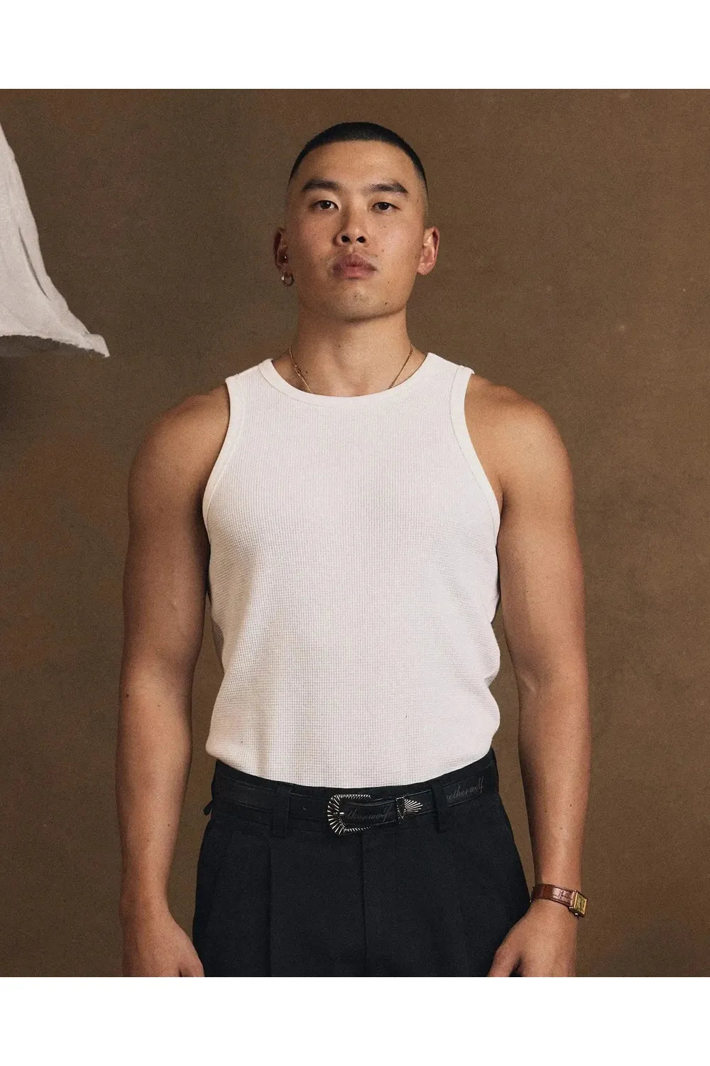 Brother Wolf - Perforated Tank - Off White | Brotherwolf | Mad About The Boy