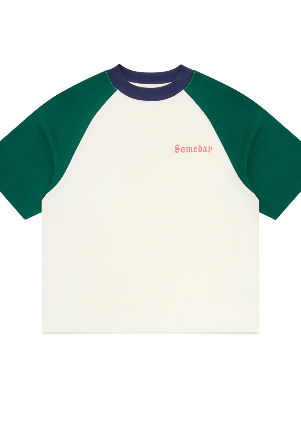 RAGLAN TEE | GREEN & VINTAGE WHITE | Someday Fabrications | Mad About The Boy
