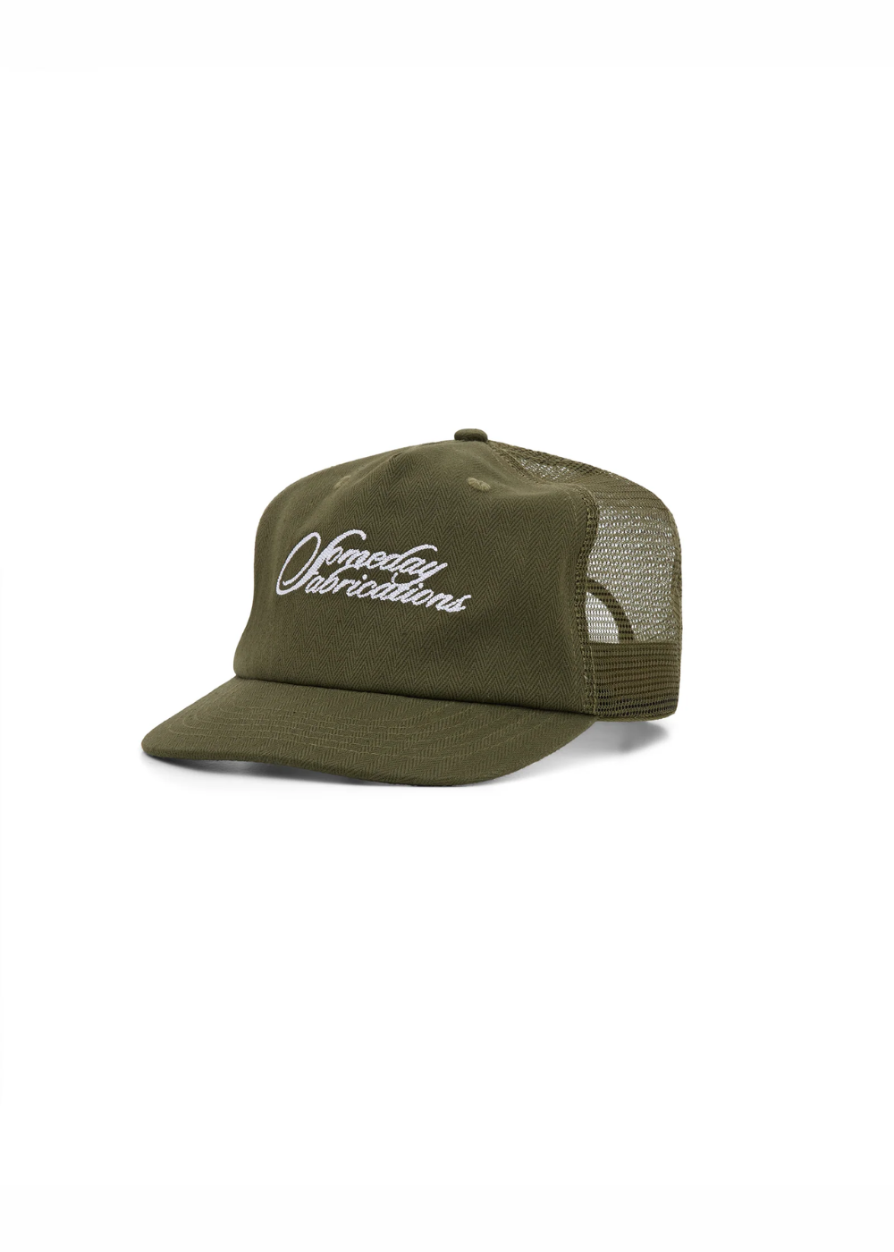 Someday Fabrications - Script HBT Trucker / Olive | Someday Fabrications | Mad About The Boy