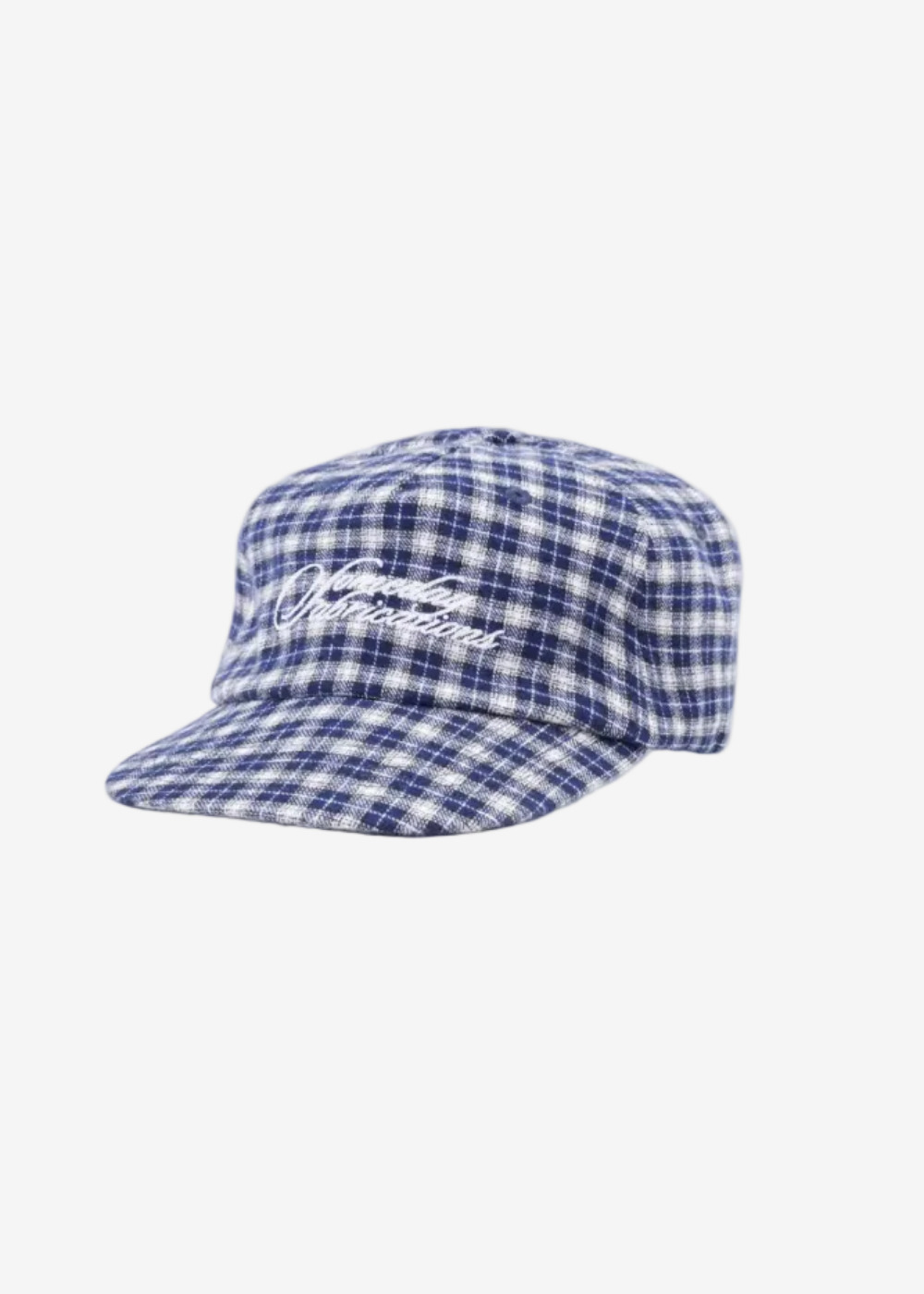 Someday Plaid Script Ballcap | NAVY BRUSHED TWILL | Someday Fabrications | Mad About The Boy