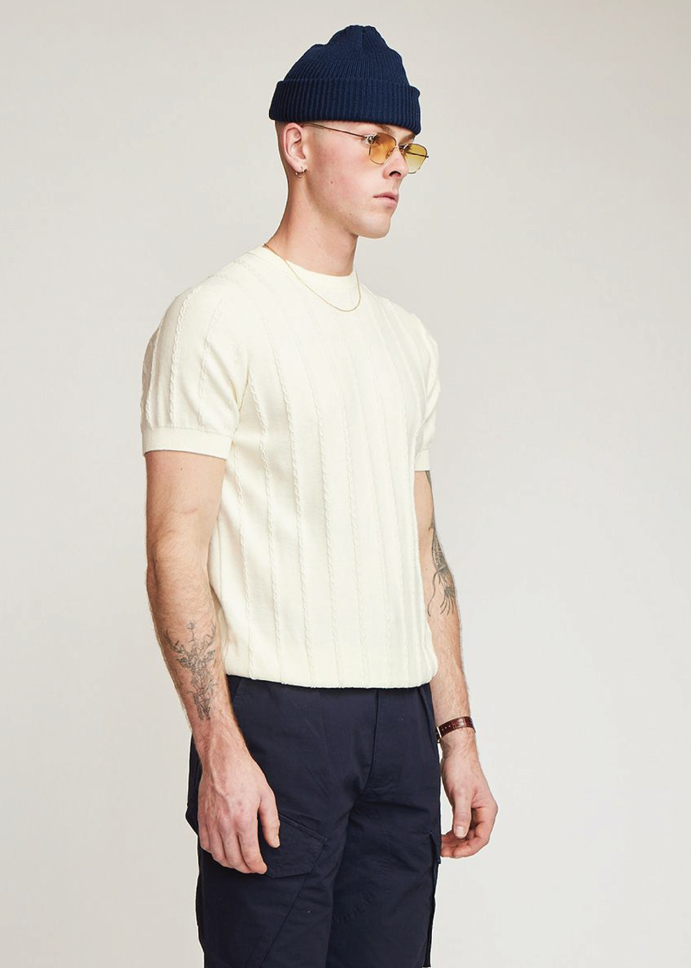 Brother Wolf Cable Tee Off White | Brotherwolf | Mad About The Boy