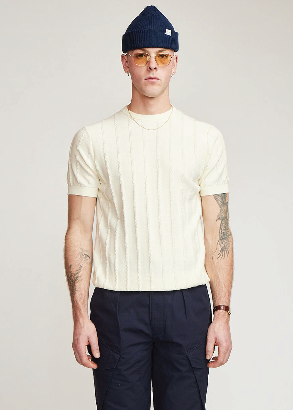 Brother Wolf Cable Tee Off White | Brotherwolf | Mad About The Boy