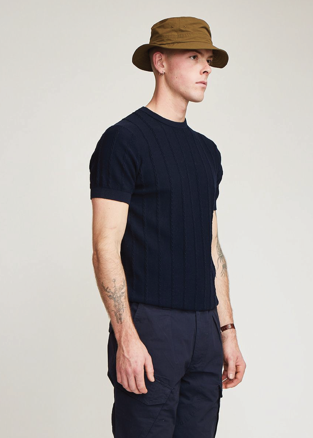 Brother Wolf Cable Tee Navy Blue | Brotherwolf | Mad About The Boy