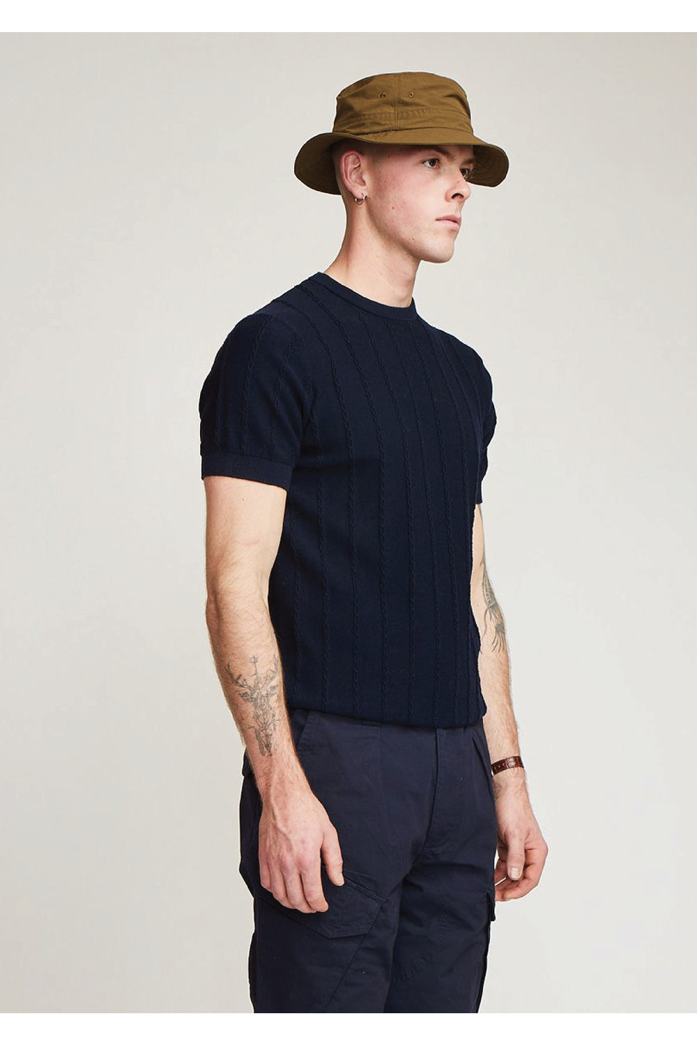 Brother Wolf Cable Tee Navy Blue | Brotherwolf | Mad About The Boy