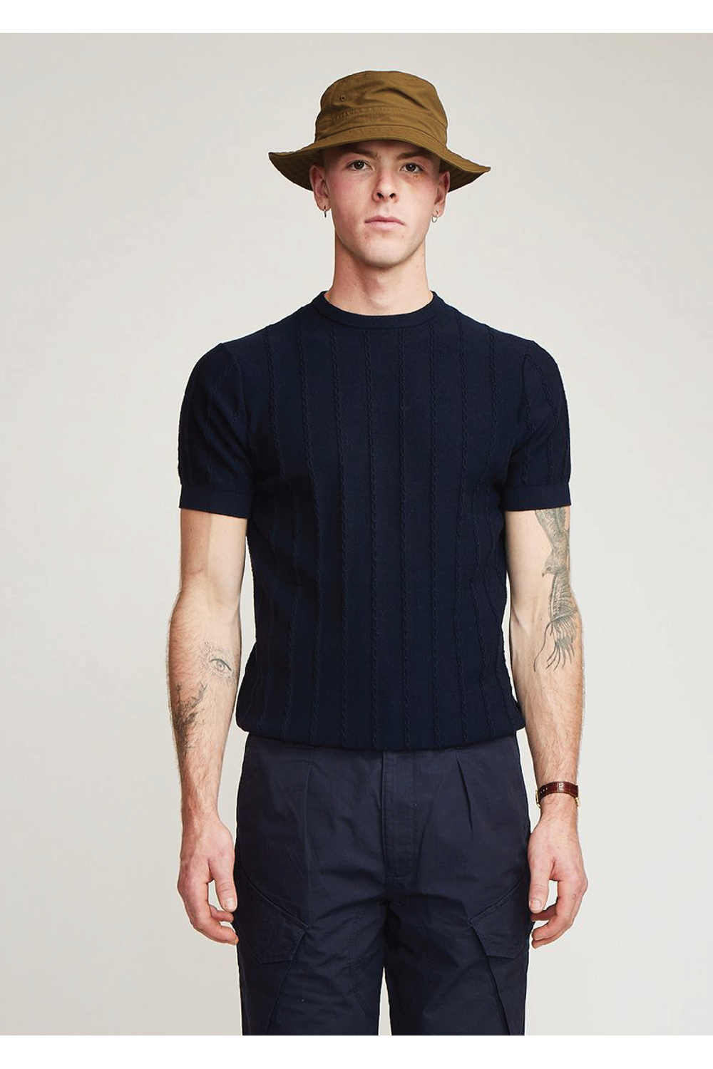 Brother Wolf Cable Tee Navy Blue | Brotherwolf | Mad About The Boy