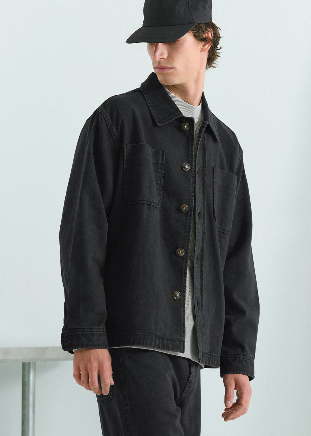 Mens Drill Utility Shacket - Vintage Black | COMMONERS | Mad About The Boy