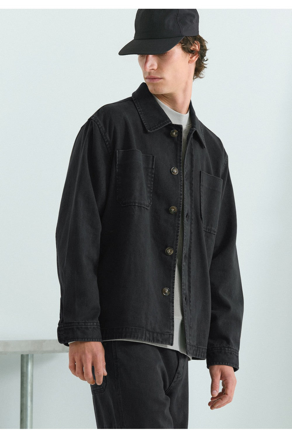 Mens Drill Utility Shacket - Vintage Black | COMMONERS | Mad About The Boy