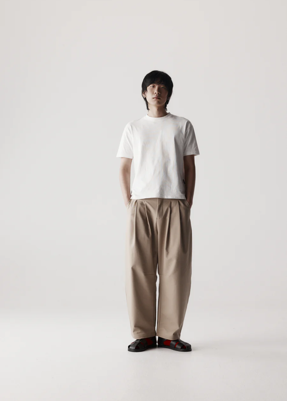 Dart Knee Pleated Trousers - Sand | PORTER JAMES SPORTS | Mad About The Boy