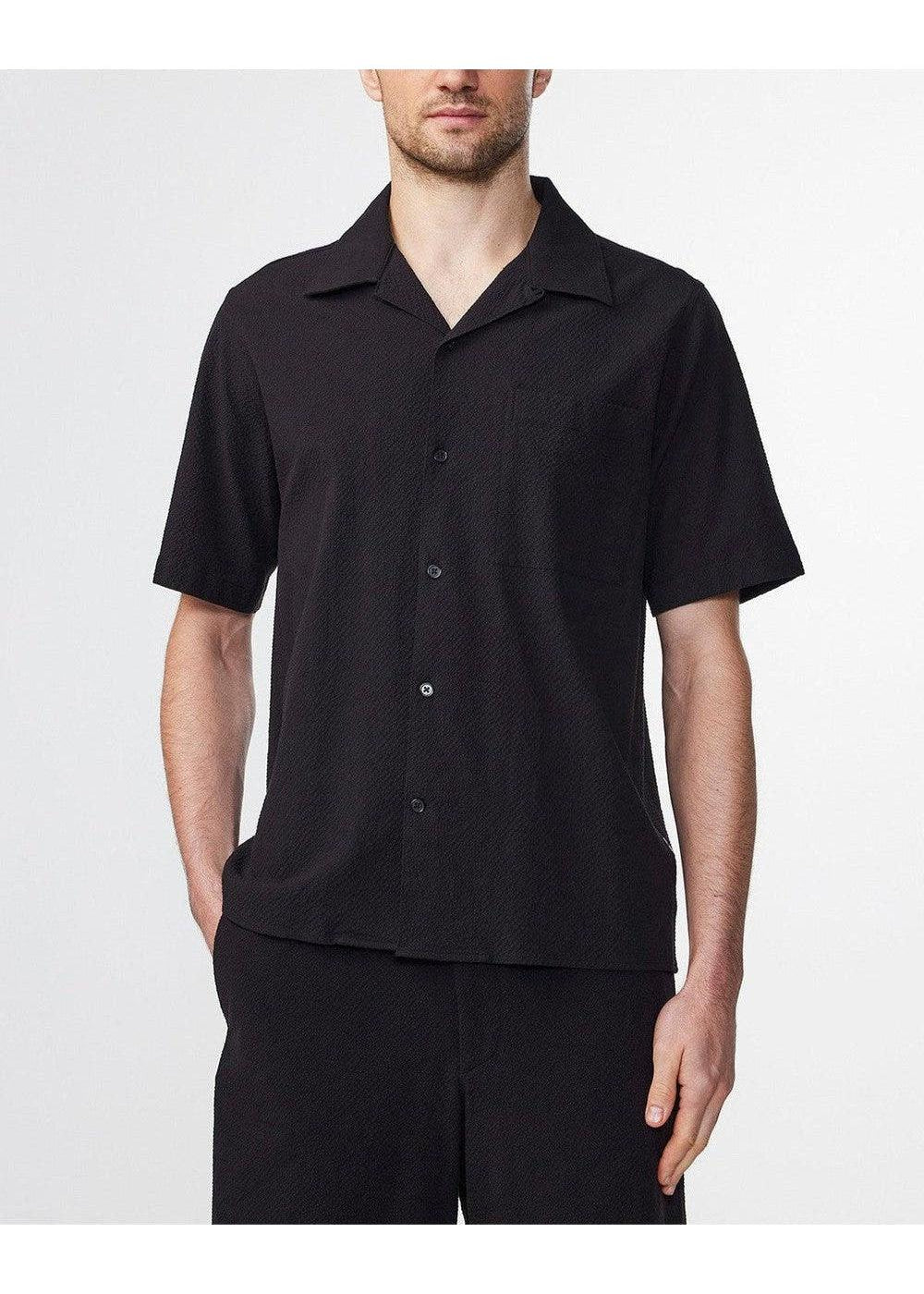 NN.07 Julio Seersucker Shirt Black | NN07 | Mad About The Boy