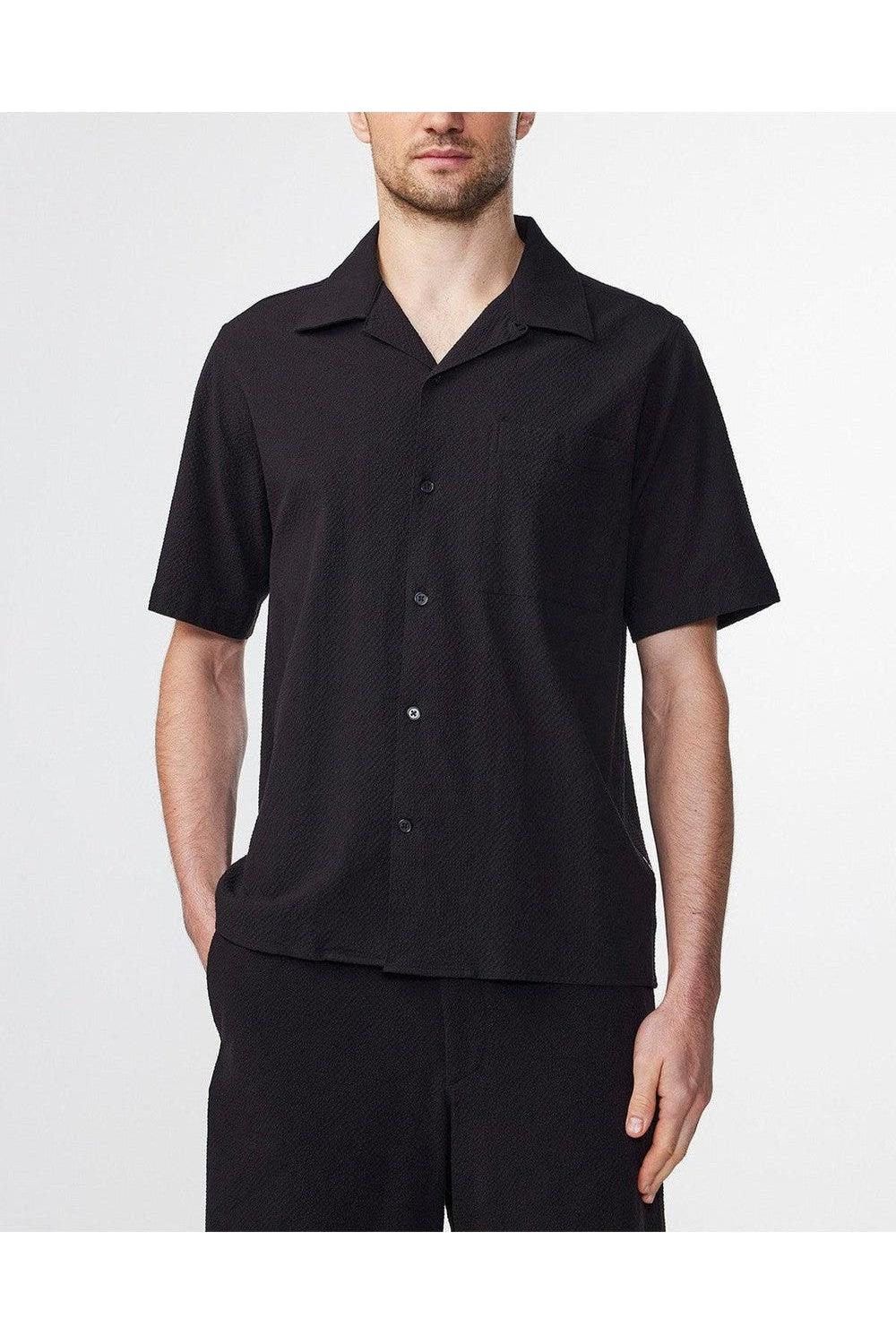 NN.07 Julio Seersucker Shirt Black | NN07 | Mad About The Boy