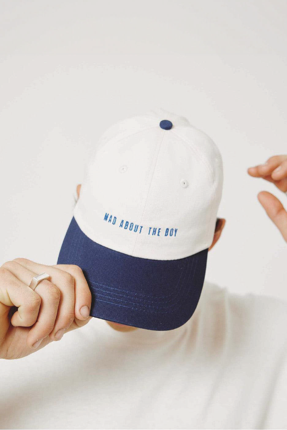 Mad About The Boy Dad Cap - Cream & Navy | Mad About The Boy | Mad About The Boy