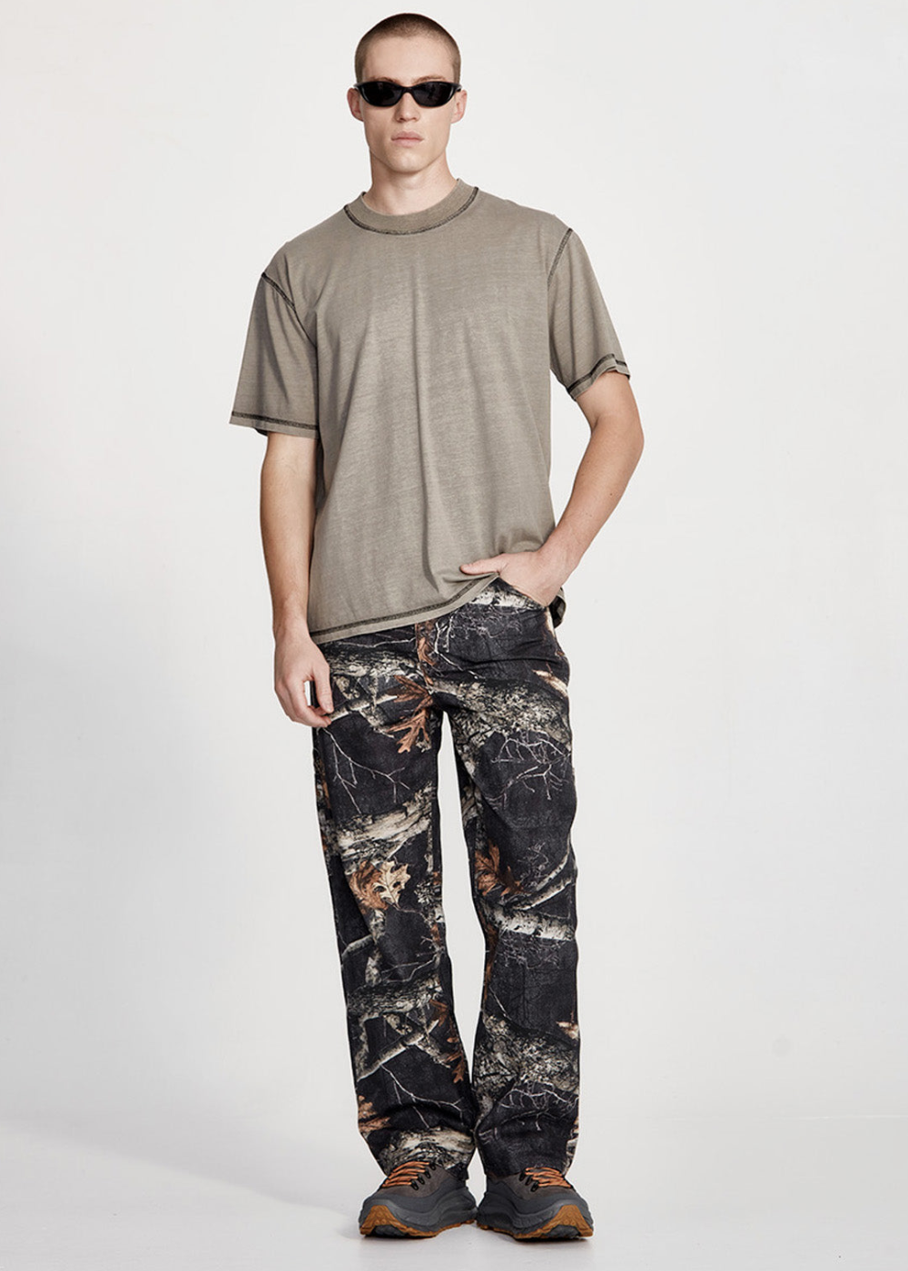 Commoners Cotton Jersey Studio Tee, Smoke With Black | COMMONERS | Mad About The Boy