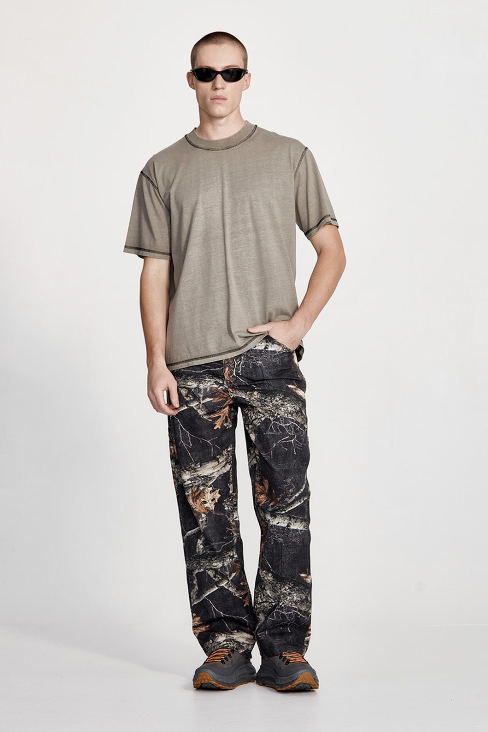 Commoners Cotton Jersey Studio Tee, Smoke With Black | COMMONERS | Mad About The Boy