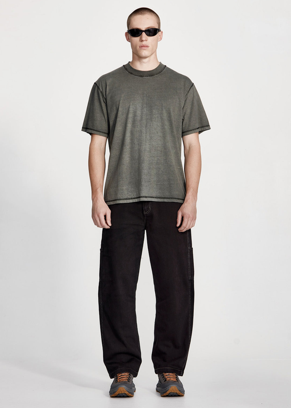 Commoners Cotton Jersey Studio Tee, Fog with Black | COMMONERS | Mad About The Boy
