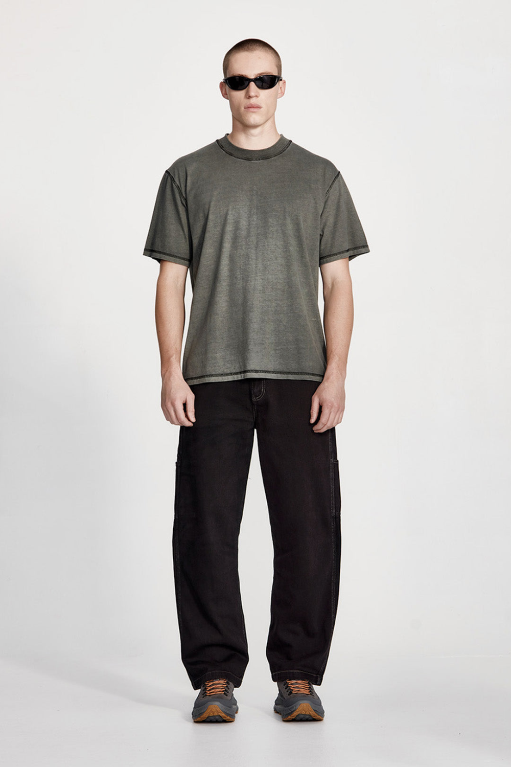 Commoners Cotton Jersey Studio Tee, Fog with Black | COMMONERS | Mad About The Boy