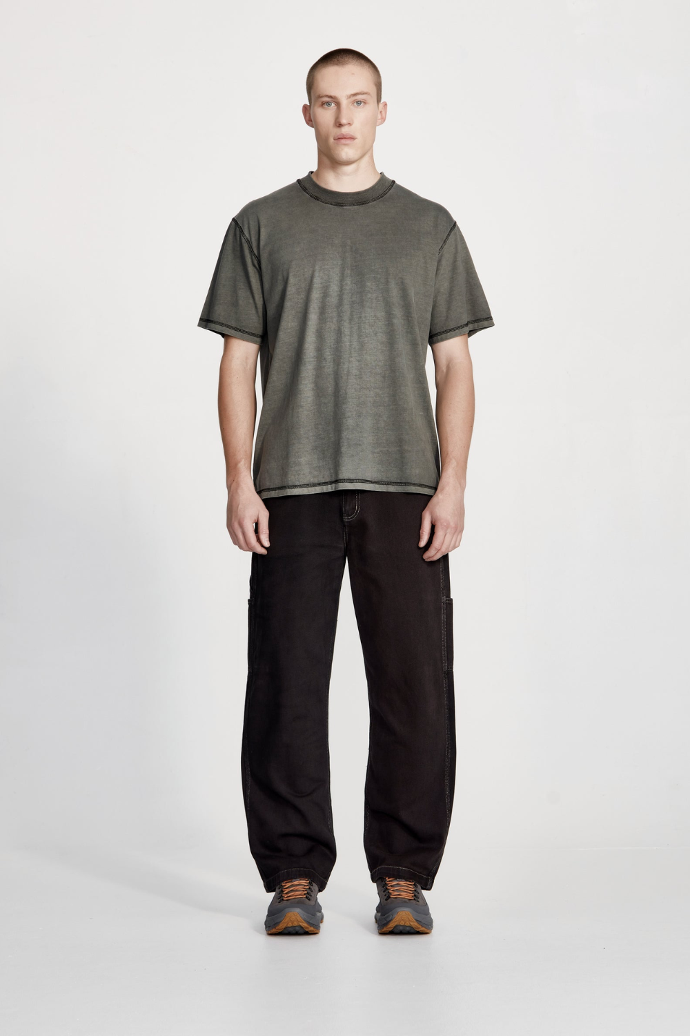 Commoners Cotton Jersey Studio Tee, Fog with Black | COMMONERS | Mad About The Boy