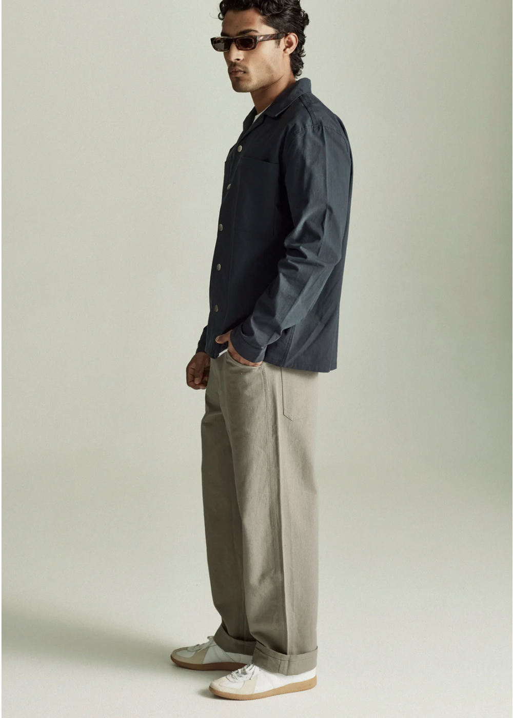 DRILL WORK SHIRT / NAVY | COMMONERS | Mad About The Boy