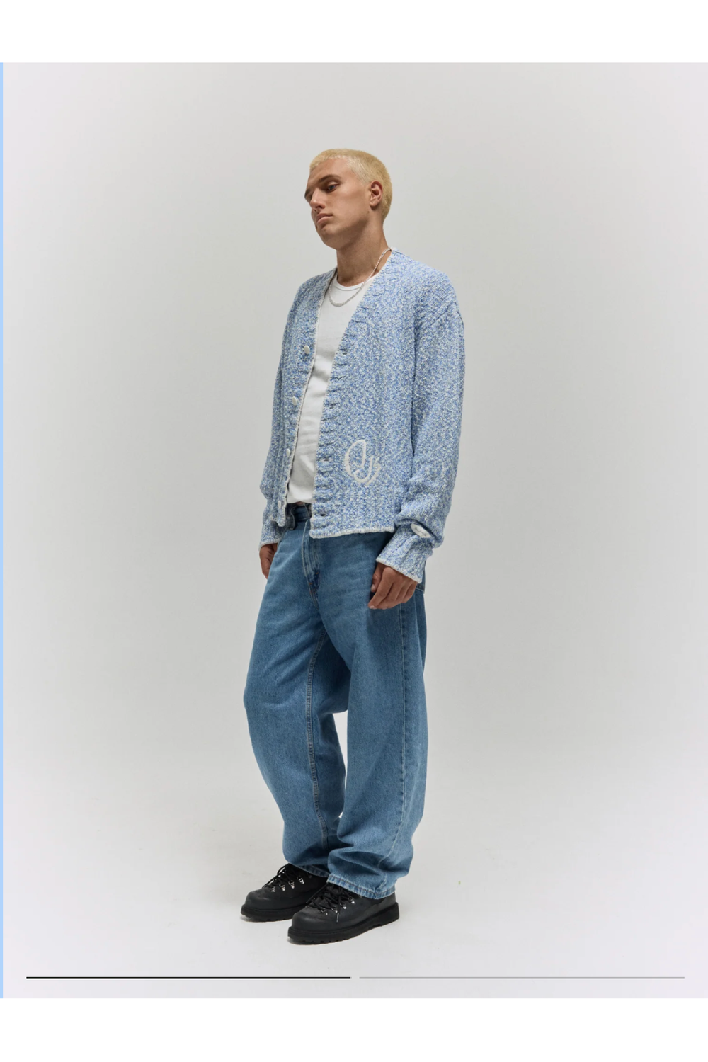 Boxed Knit - Blue Melange W Whip Stitch | PORTER JAMES SPORTS | Mad About The Boy