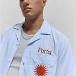 Revere Shirt W/Pocket - Always Sunny Blue Stripe W/ Orange Emb | PORTER JAMES SPORTS | Mad About The Boy