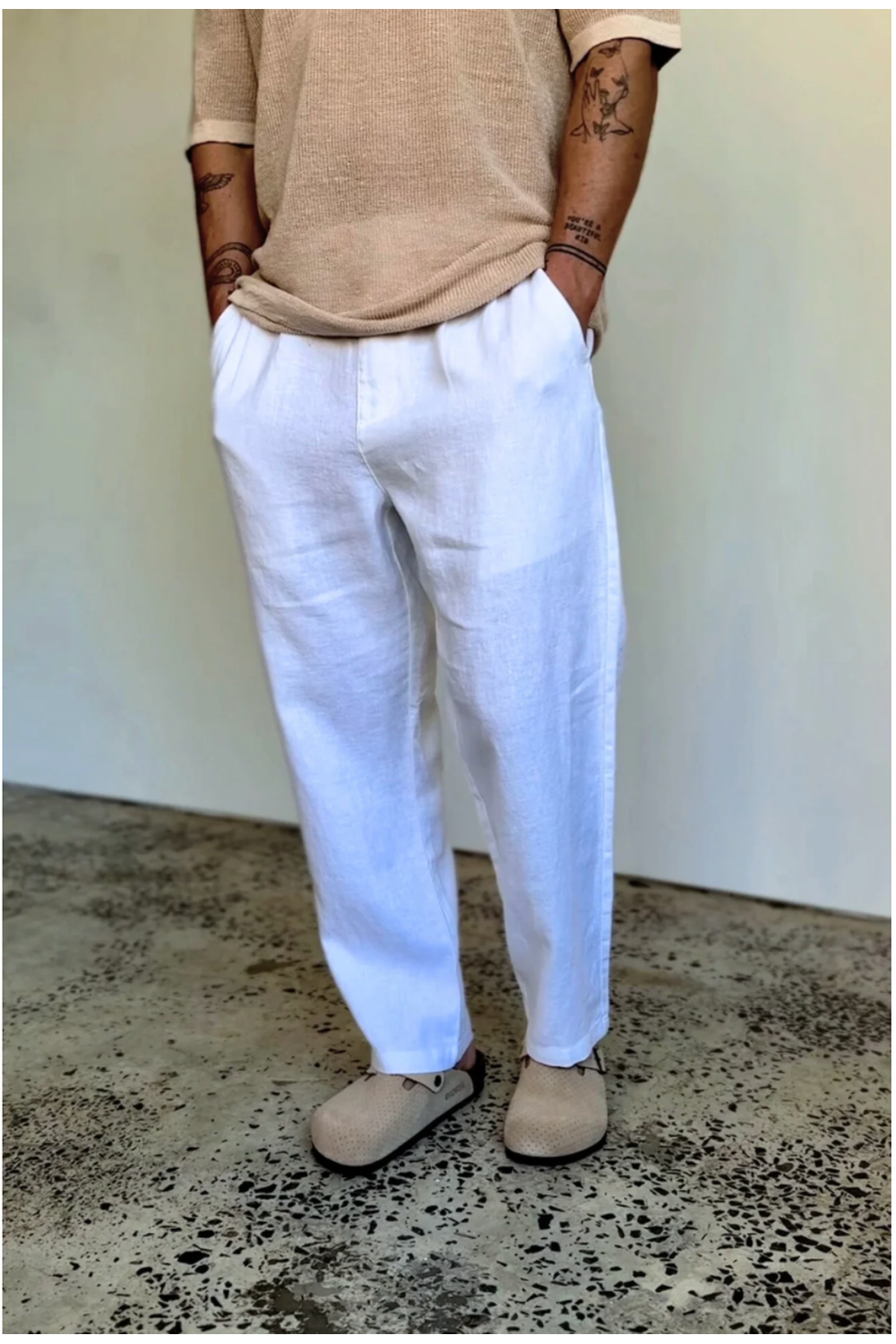 Linen Slack Pant - White | Kore Studios | Mad About The Boy