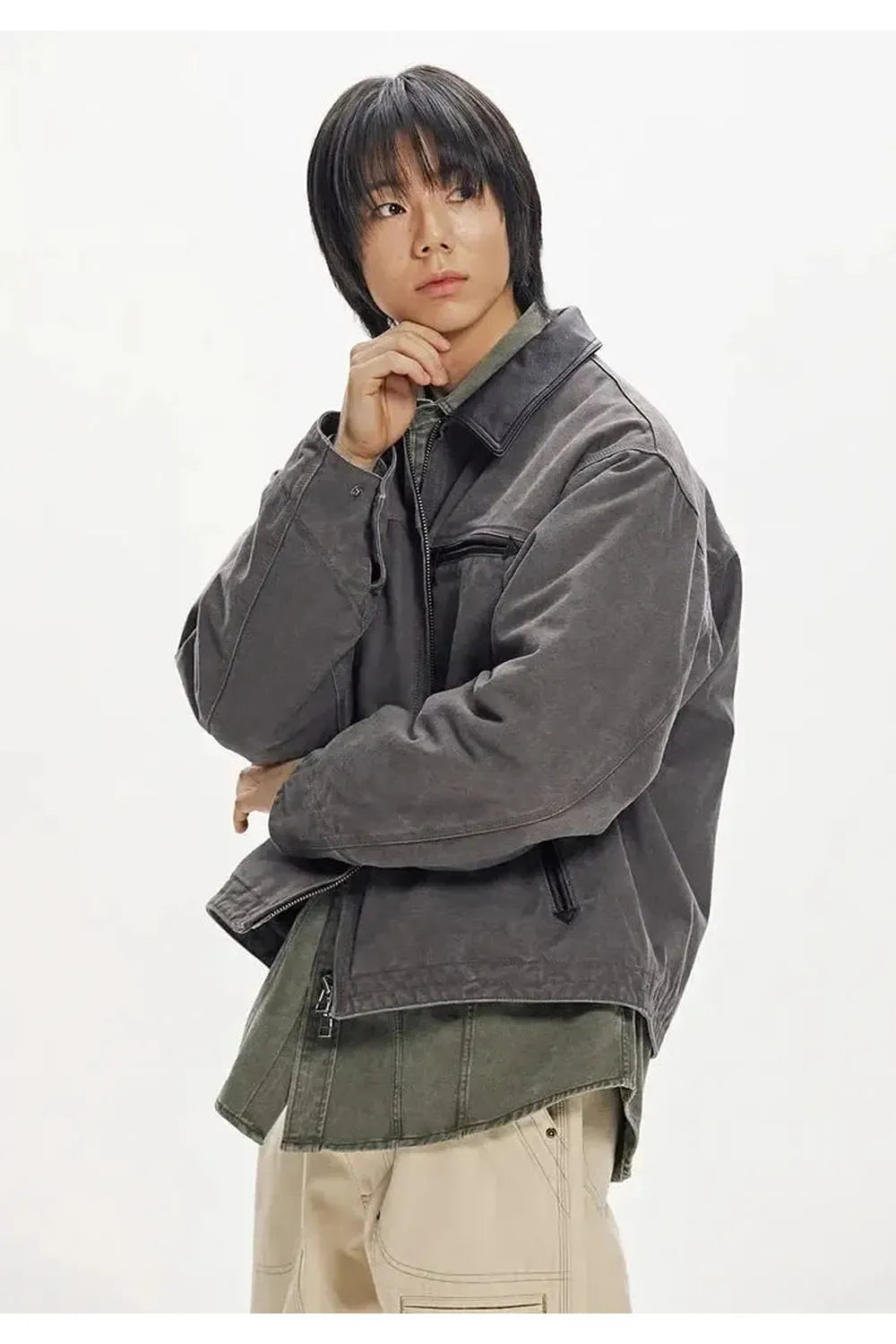 Frizmworks - Heavy Canvas Destroyed Work Jacket / Mud | Frizmworks | Mad About The Boy