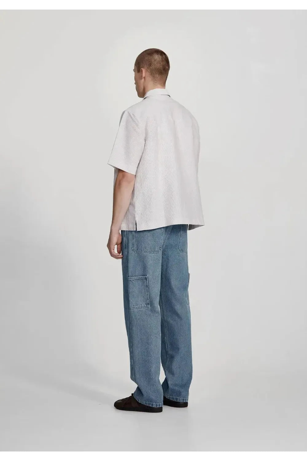 Linen Blend Box Fit Shirt - Tobacco Stripe COMMONERS | COMMONERS | Mad About The Boy