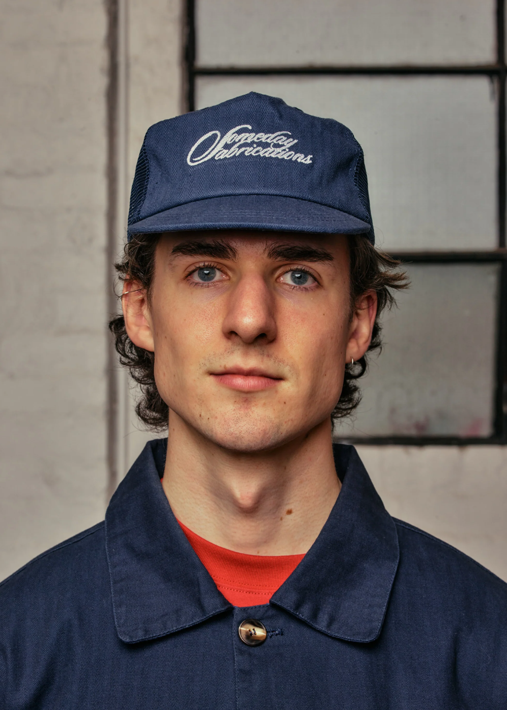 SOMEDAY FABRICATIONS SCRIPT HBT TRUCKER CAP | NAVY | Someday Fabrications | Mad About The Boy