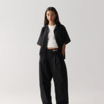 Dart Knee Pleated Trousers / Black Suiting | PORTER JAMES SPORTS | Mad About The Boy