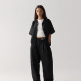 Dart Knee Pleated Trousers / Black Suiting | PORTER JAMES SPORTS | Mad About The Boy