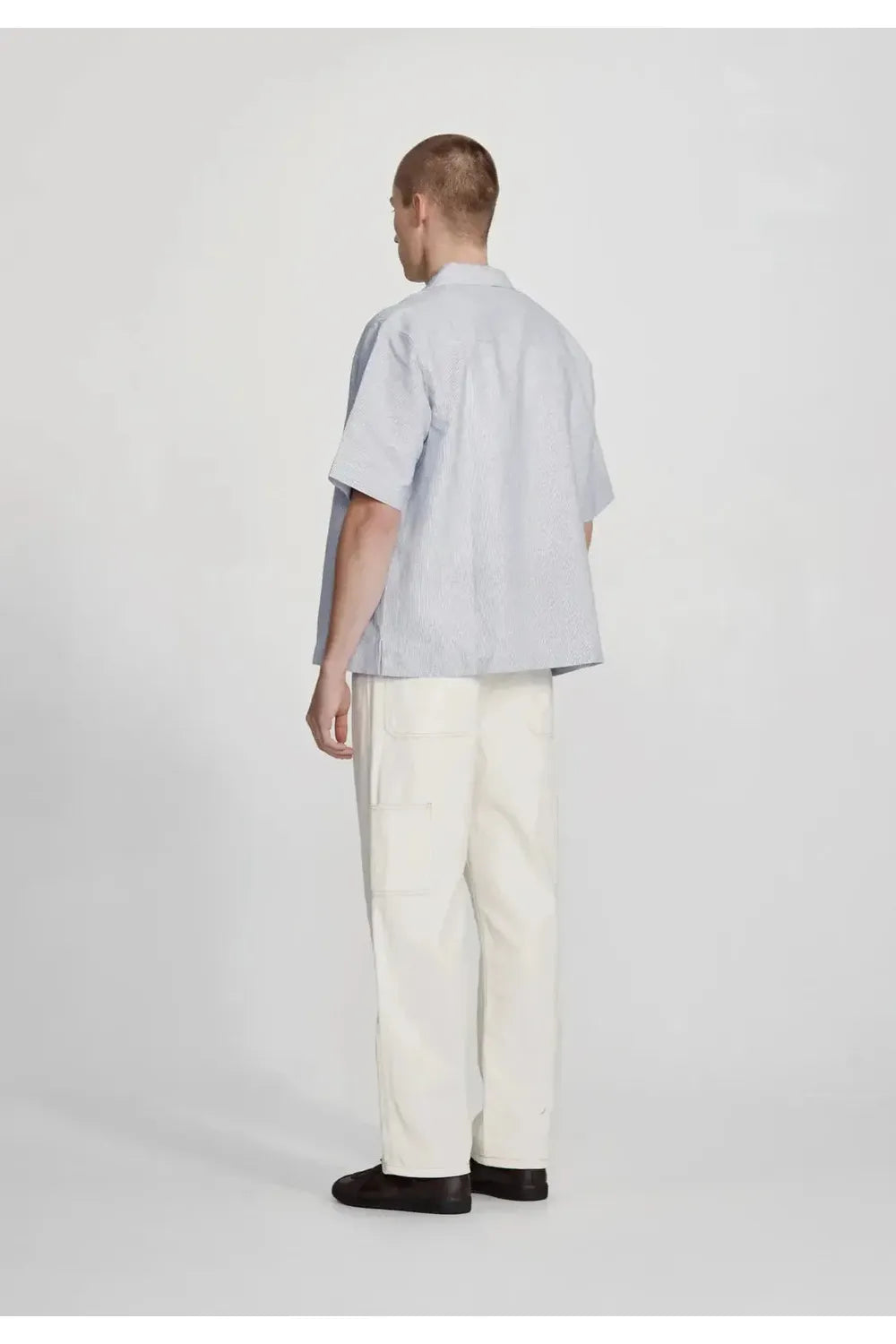 Linen Blend Box Fit Shirt - Blue Stripe COMMONERS | COMMONERS | Mad About The Boy