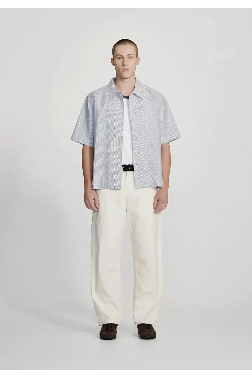 Linen Blend Box Fit Shirt - Blue Stripe COMMONERS | COMMONERS | Mad About The Boy