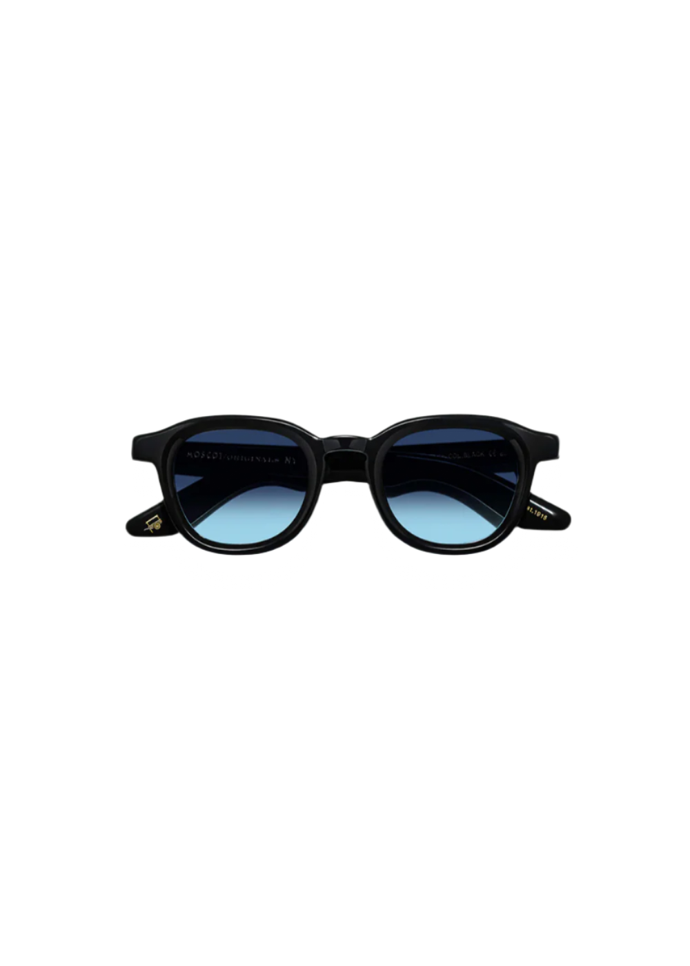 Moscot Dahven Sun 47 Black Denim Blue Lenses | MOSCOT EYEWEAR | Mad About The Boy