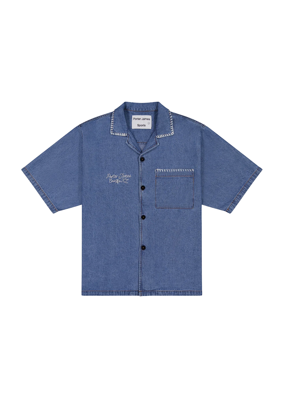 Porter James Sports Revere Shirt w/Pocket Denim | PORTER JAMES SPORTS | Mad About The Boy