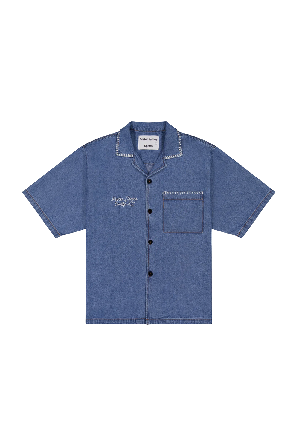 Porter James Sports Revere Shirt w/Pocket Denim | PORTER JAMES SPORTS | Mad About The Boy