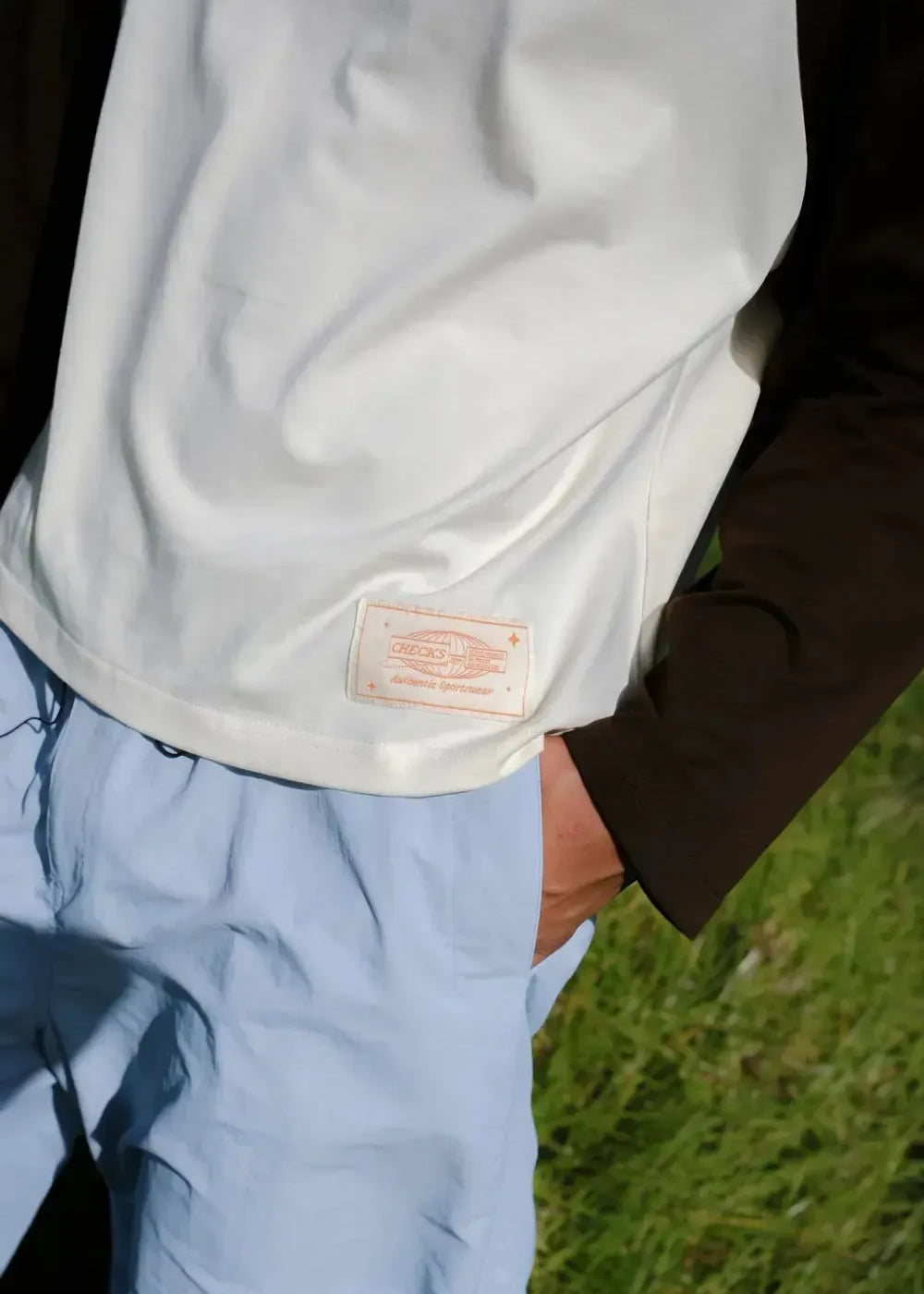 Checks Crew Raglan Jersey Cream/Brown | Checks Downtown | Mad About The Boy