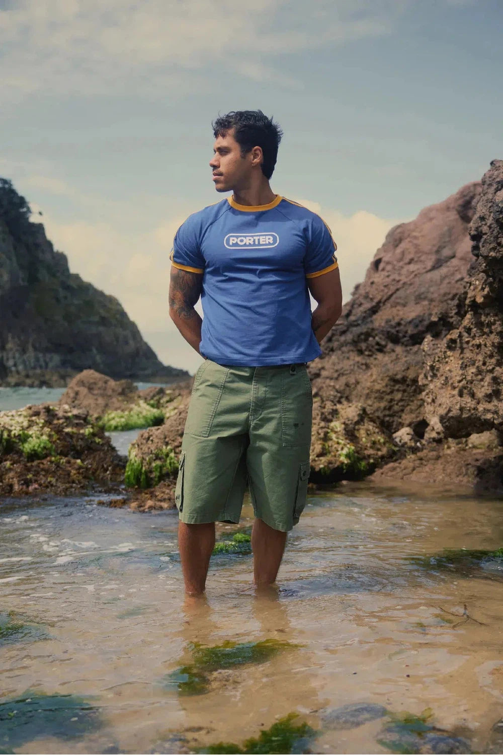 Porter James Sports Ringer Sports Tee Blue + Yellow | PORTER JAMES SPORTS | Mad About The Boy