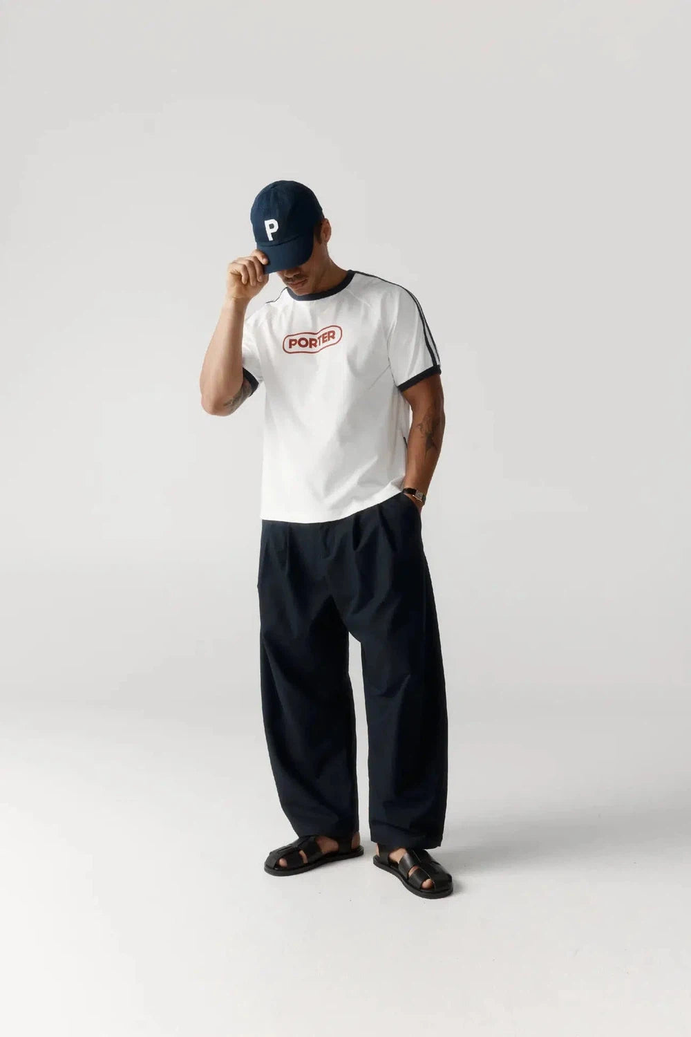 Porter James Sports Ringer Sports Tee White + Navy | PORTER JAMES SPORTS | Mad About The Boy