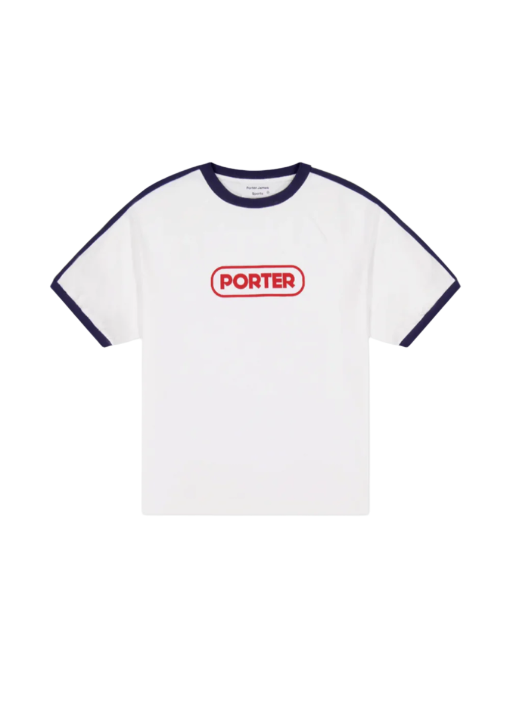Porter James Sports Ringer Sports Tee White + Navy | PORTER JAMES SPORTS | Mad About The Boy