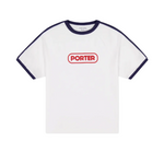Porter James Sports Ringer Sports Tee White + Navy | PORTER JAMES SPORTS | Mad About The Boy