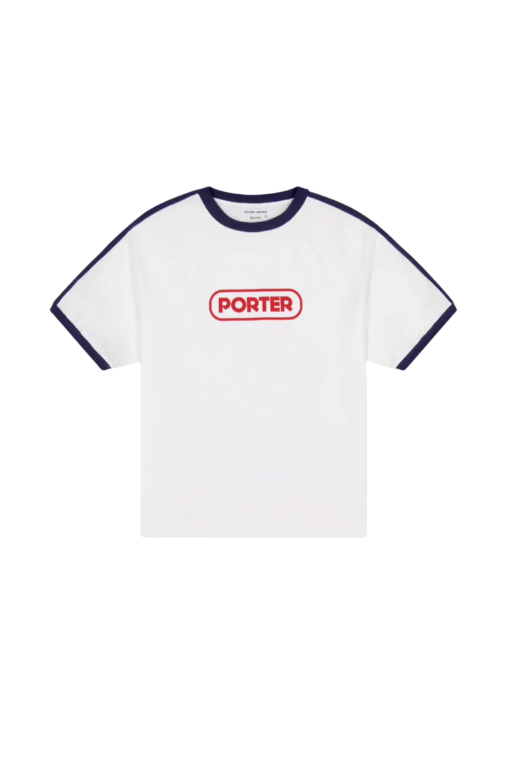 Porter James Sports Ringer Sports Tee White + Navy | PORTER JAMES SPORTS | Mad About The Boy