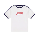 Porter James Sports Ringer Sports Tee White + Navy | PORTER JAMES SPORTS | Mad About The Boy